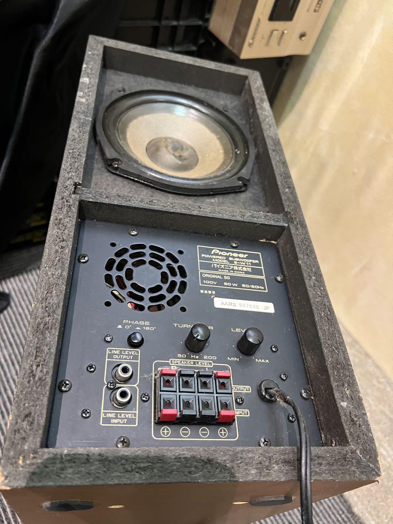 木目デザイン　Pioneer サブウーファー S-W11動作OK！送料無料！