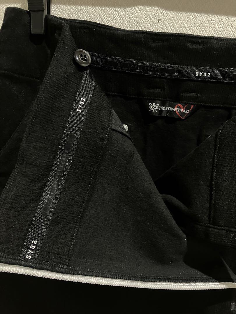 SY32 コーデュロイラップスカート 黒　L