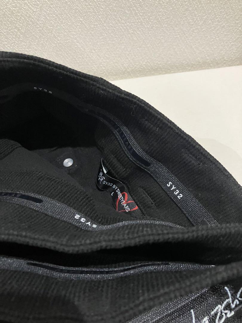 SY32 コーデュロイラップスカート 黒　L