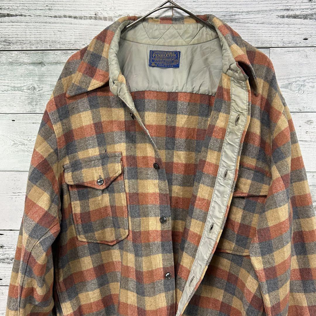 70s PENDLETON ペンドルトン ウールチェックシャツ 16 1/2