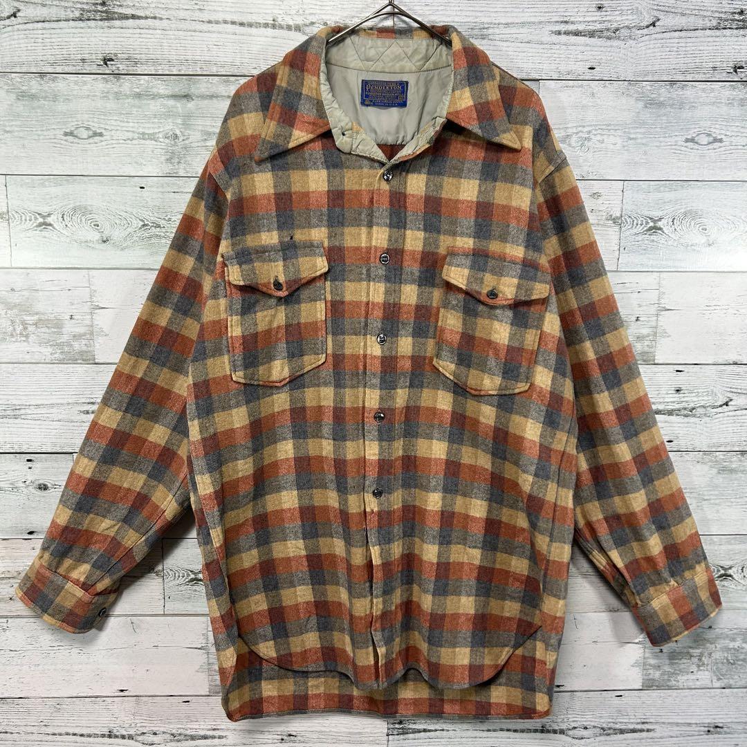 70s PENDLETON ペンドルトン ウールチェックシャツ 16 1/2