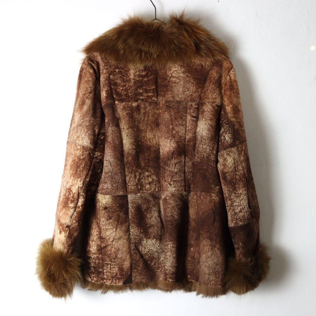 Y2K real fur × leather jacket brown Y2K real fur × leather jacket brown