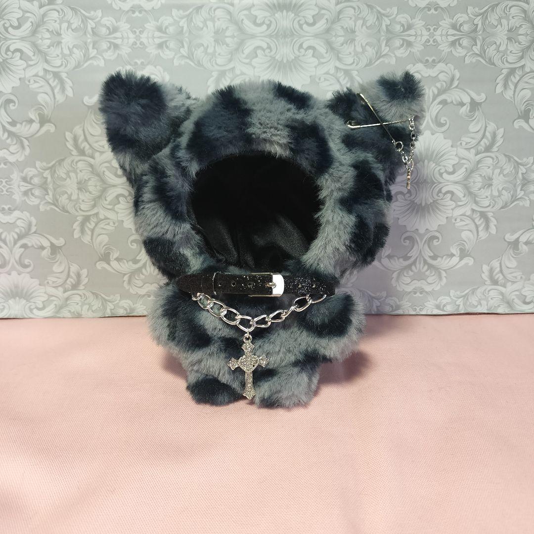 あすぱらがす様 ちびぐるみサイズぬい服 (ダルメシアン)、グレー豹柄ねこ、首輪
