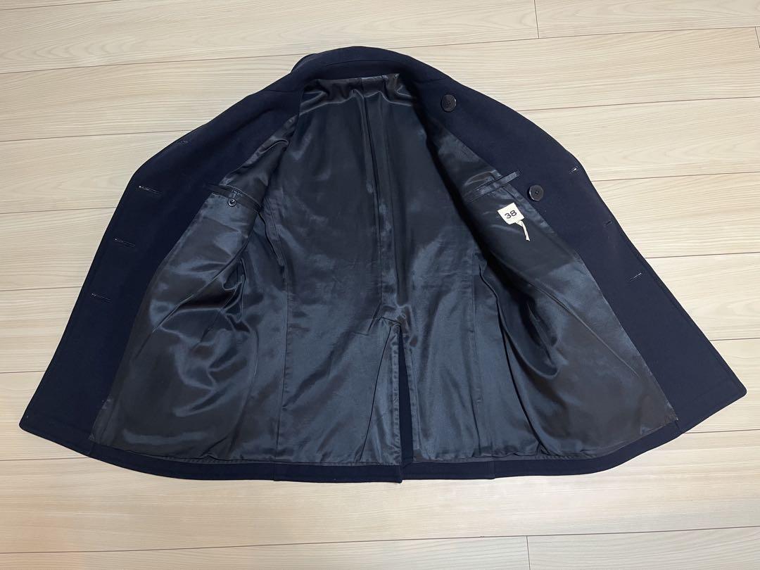 美品　SCYE BASIC ウールカシミヤ　ピーコート　ダークネイビーサイズ38