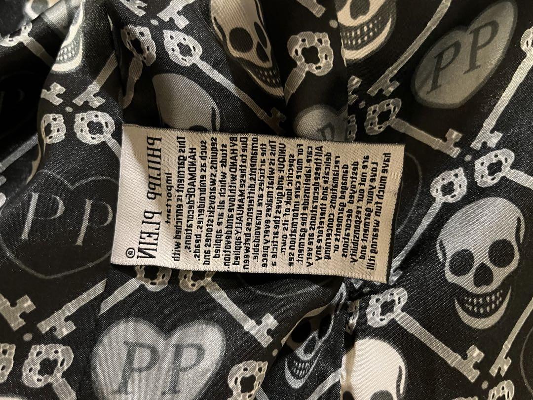 Philipp plein スパンコールレザージャケット Sフィリッププレイン