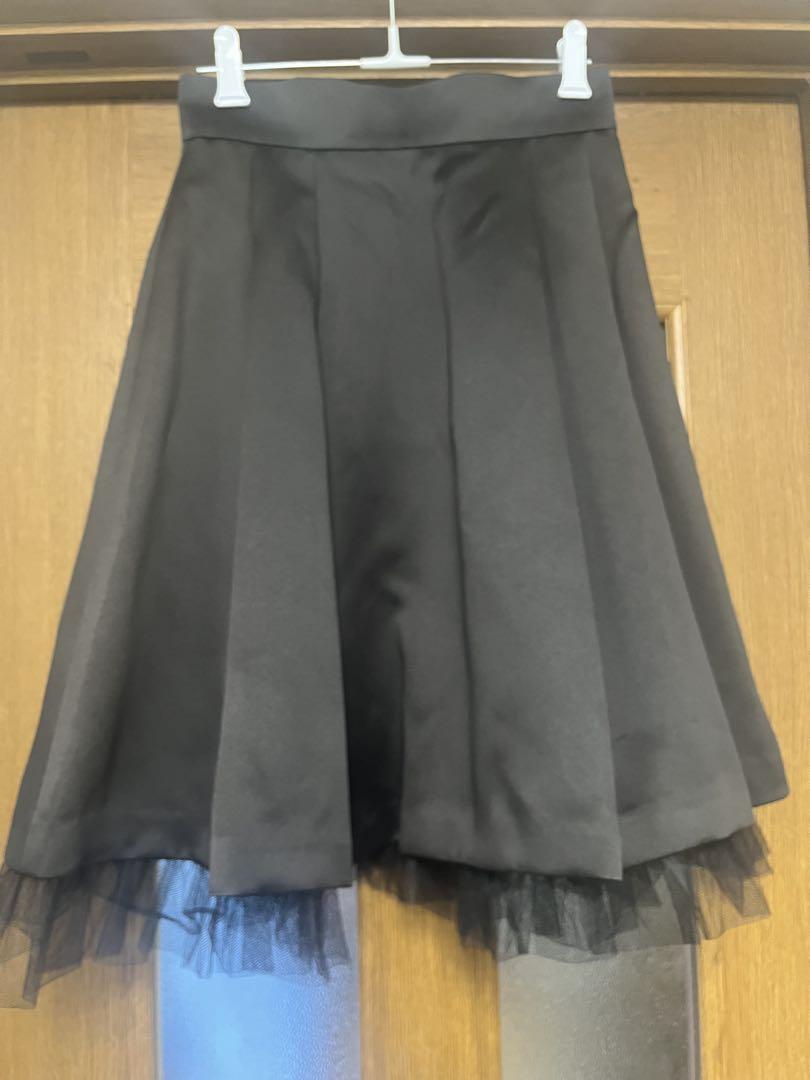 新品未使用タグ付♡アンドクチュール♡フレアスカート 黒 36サイズ チュール付き