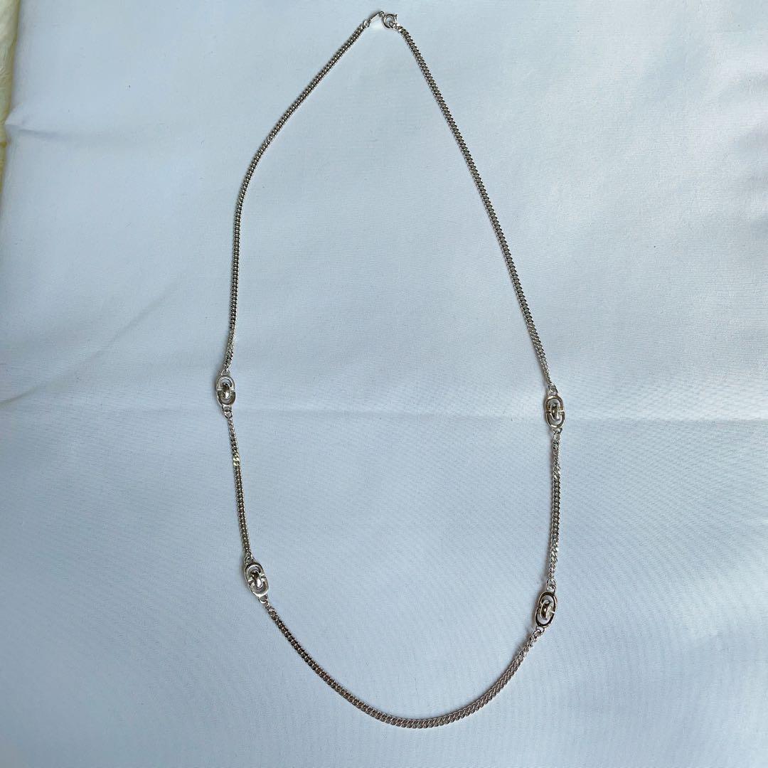 美品✨Christian Dior ロングチェーンネックレス CDロゴ シルバー 美品✨Christian Dior ロングチェーンネックレス CDロゴ シルバー