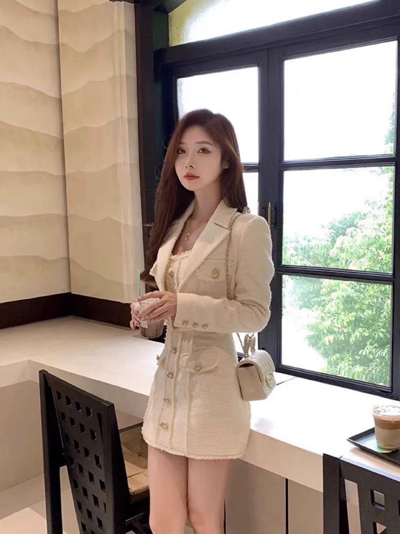 春夏シンプルタイトジャケット❤️ショート丈女子会デートコーデ