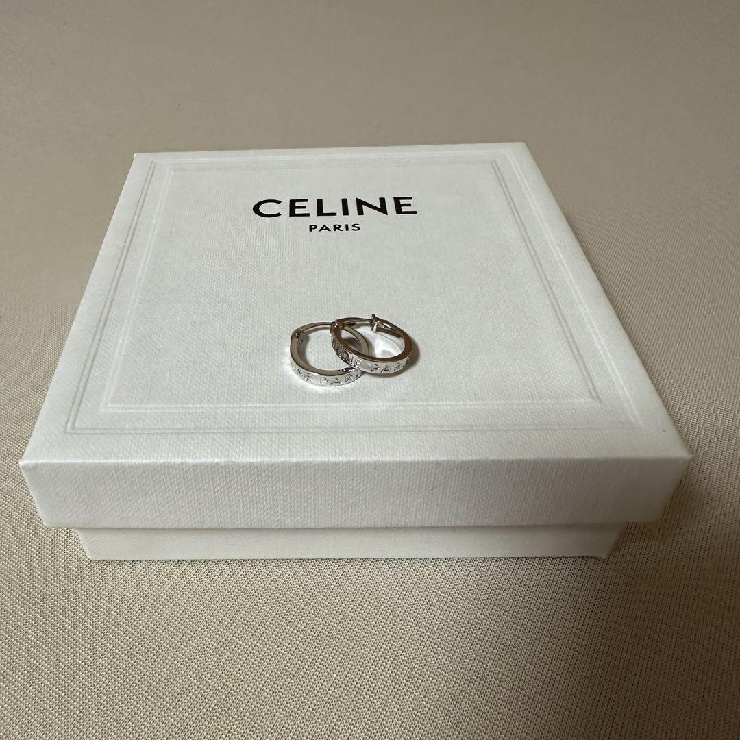 セリーヌ　CELINE フープピアス　シルバー