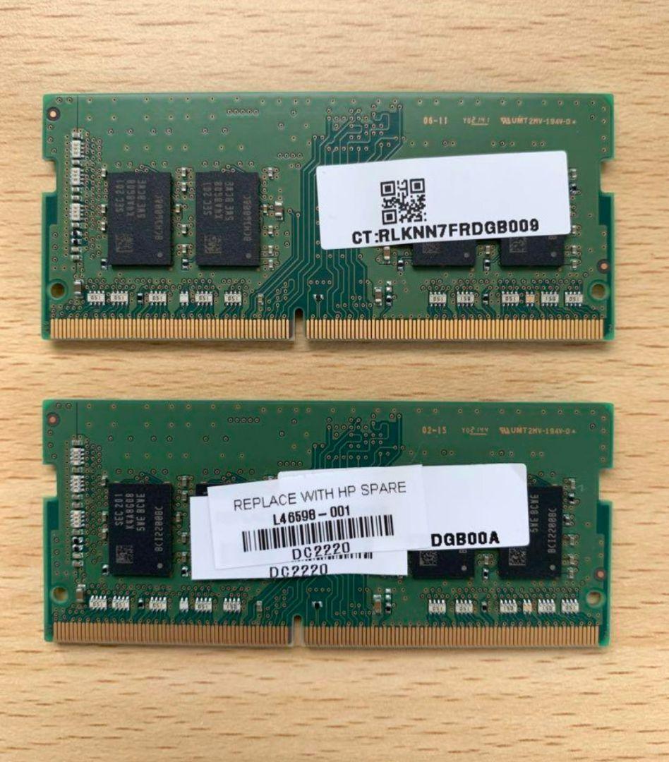 Samsung DDR4 8GB メモリ　2枚セット　計16GB SAMSUNG ノート用 DDR4-3200 S.O.DIMM 16GB(8GBx2枚組)メモリー