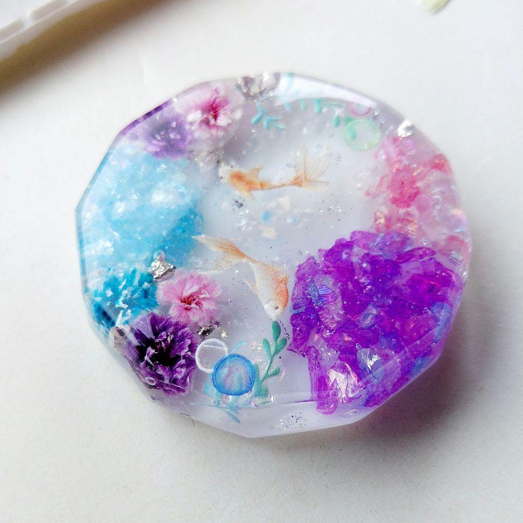 【1563】レジン　紫陽花　金魚　ヘアゴム　ポニーフック　ブロ―チ　ハンドメイド