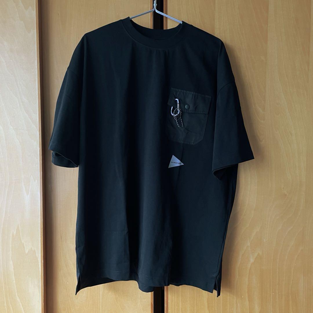 and wander pocket T Tシャツ ブラック（XLサイズ）試着のみ