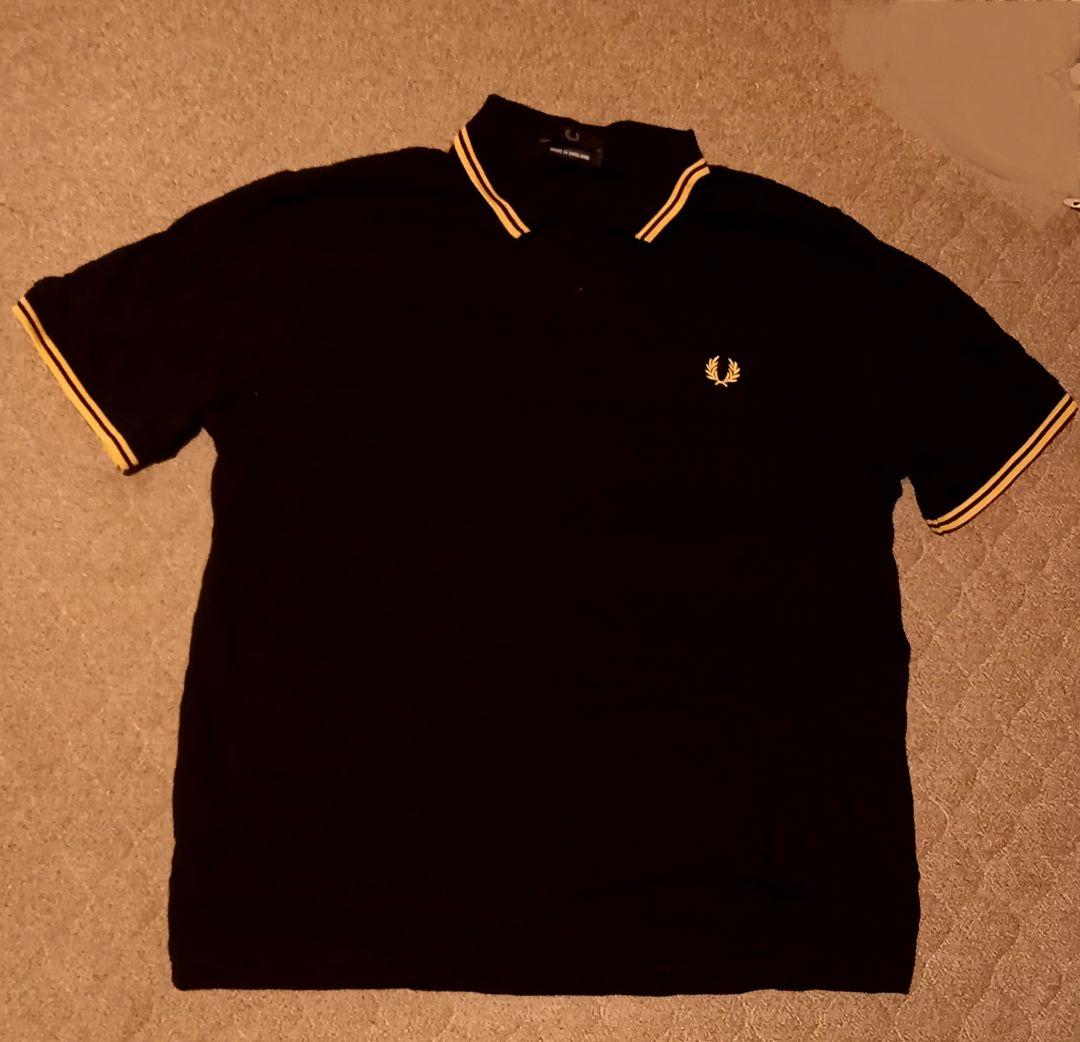 英国製　FRED PERRY　フレッドペリー　ポロシャツ　イエロー　ブラック