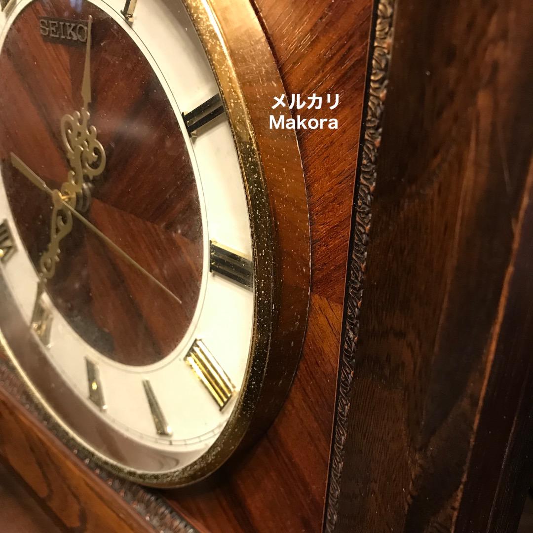 セイコーSEIKO クォーツ 木製掛け時計　昭和レトロ
