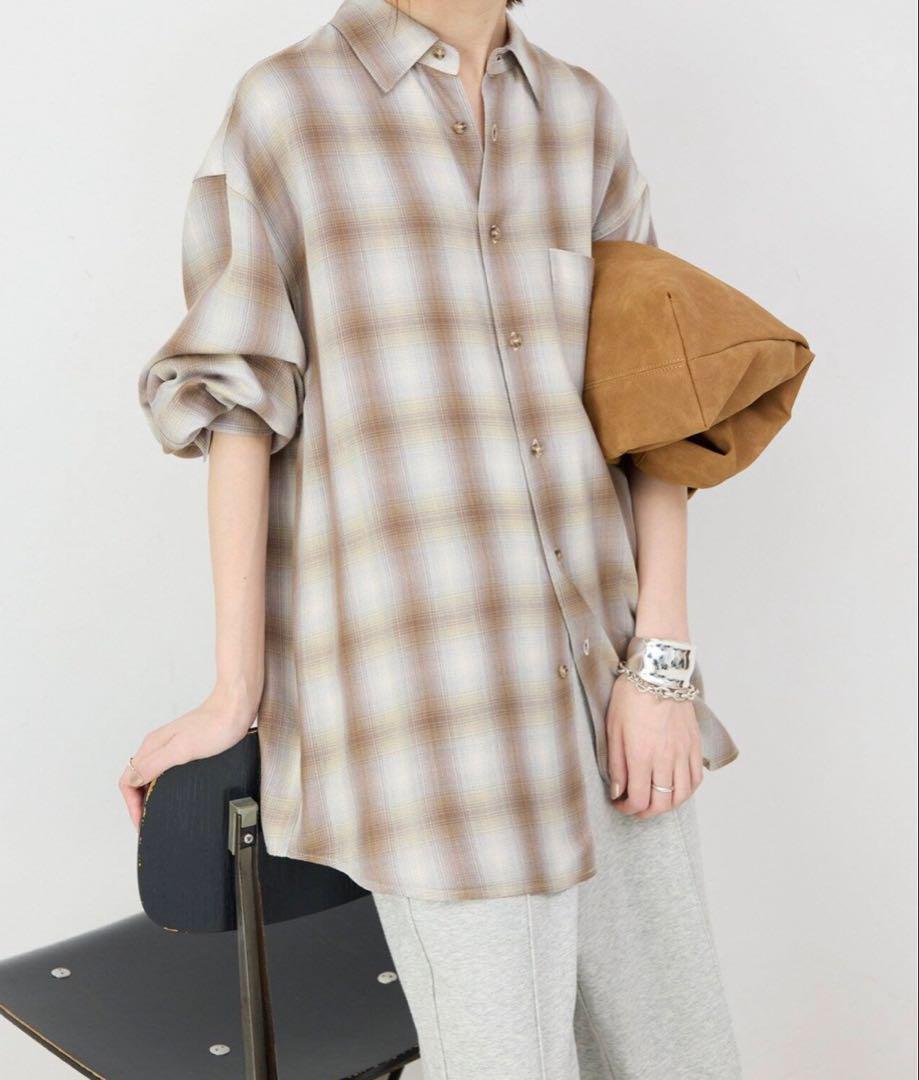 SLOBE IENA スローブイエナ ドレープチェックルーズシャツ