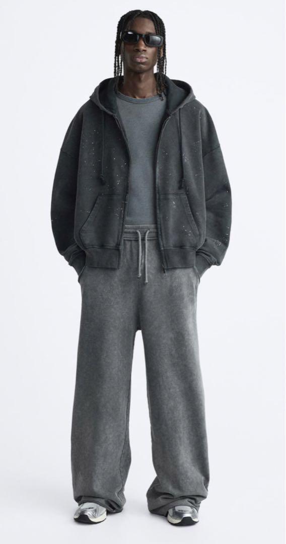 ZARA スプラッシュペイント ジップアップ フーディ - メルカリ