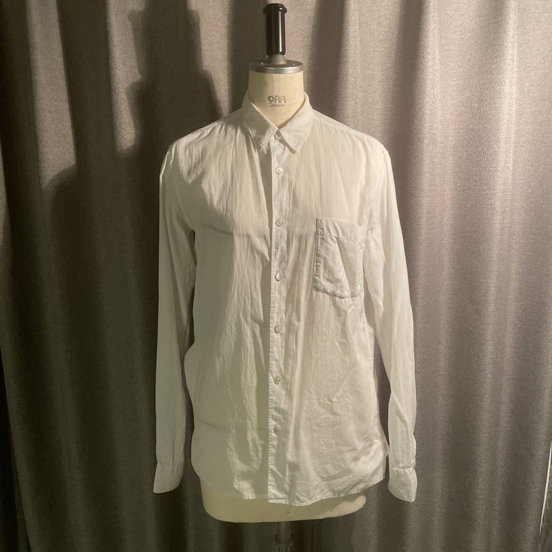 破れありANN DEMEULEMEESTER アン ホワイト長袖シャツ