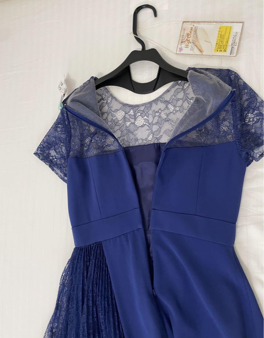 【美品】ダイアグラム　レース　プリーツ　ロングワンピース　ドレス　ブラック
