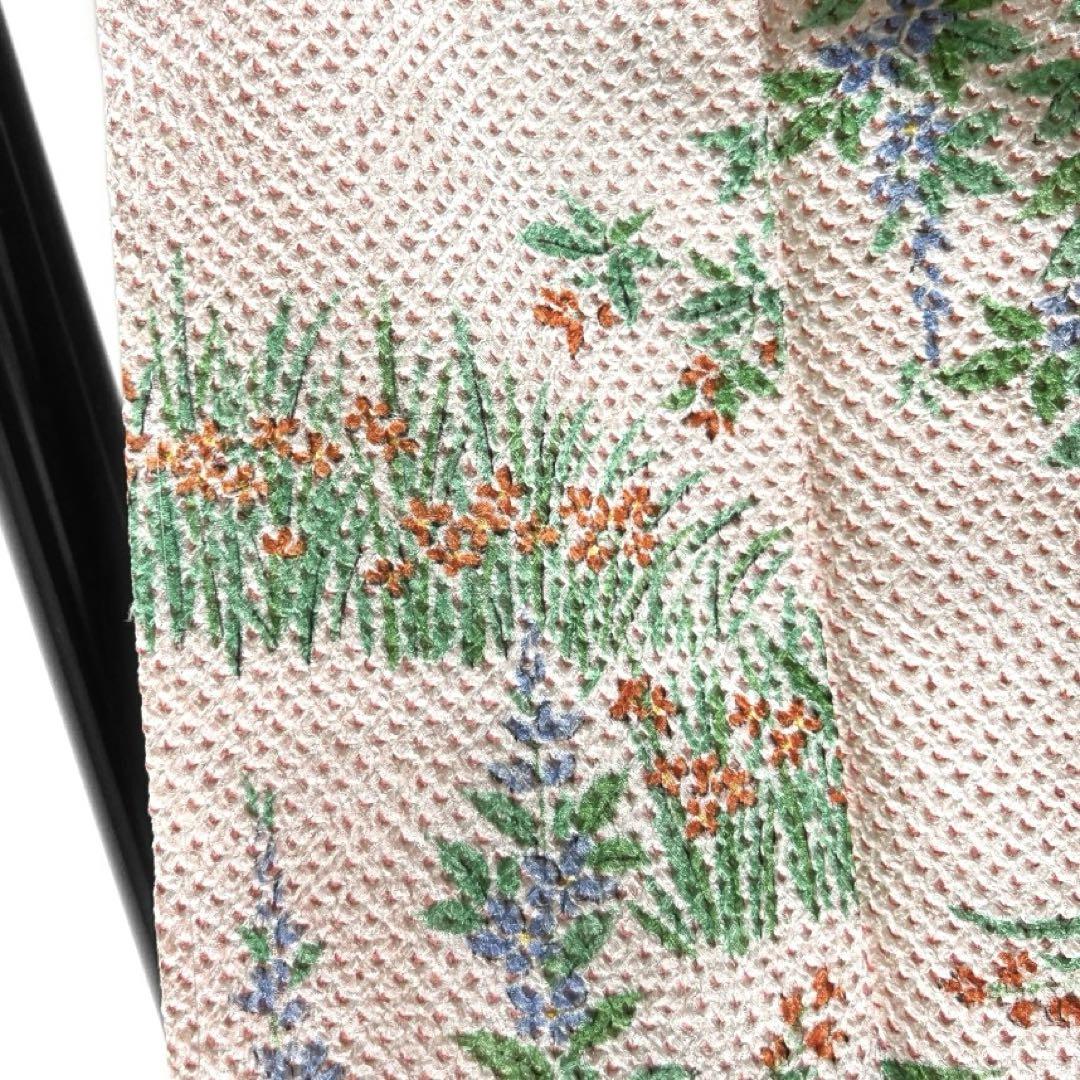 小紋 総絞り 小花 花模様 ピンク 着物 124a d