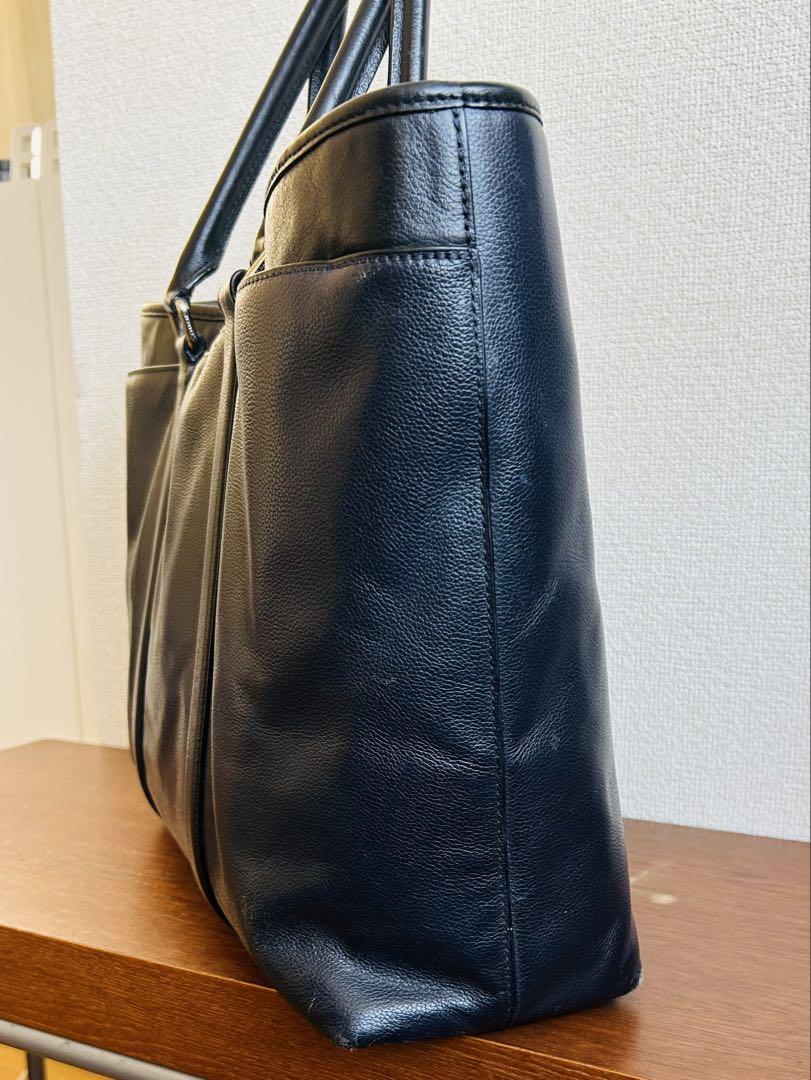 コーチ coachレザー トートバッグ ネイビー