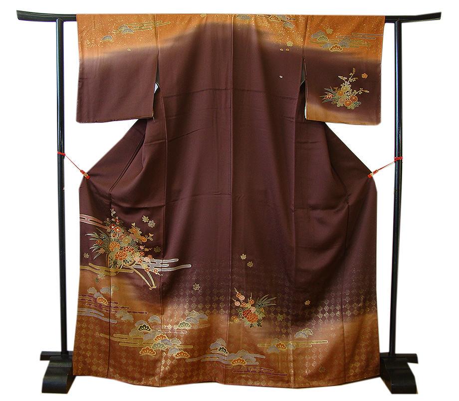値下げ交渉OK！夏物 駒絽 金彩加工染 訪問着 正絹 B168
