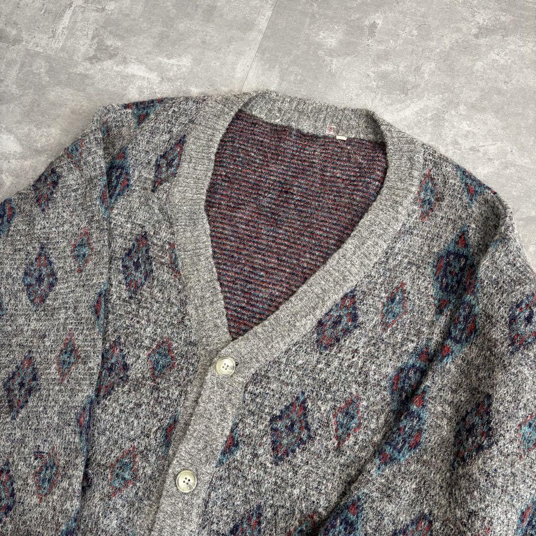 トップス vintage argyle design knit cardigan