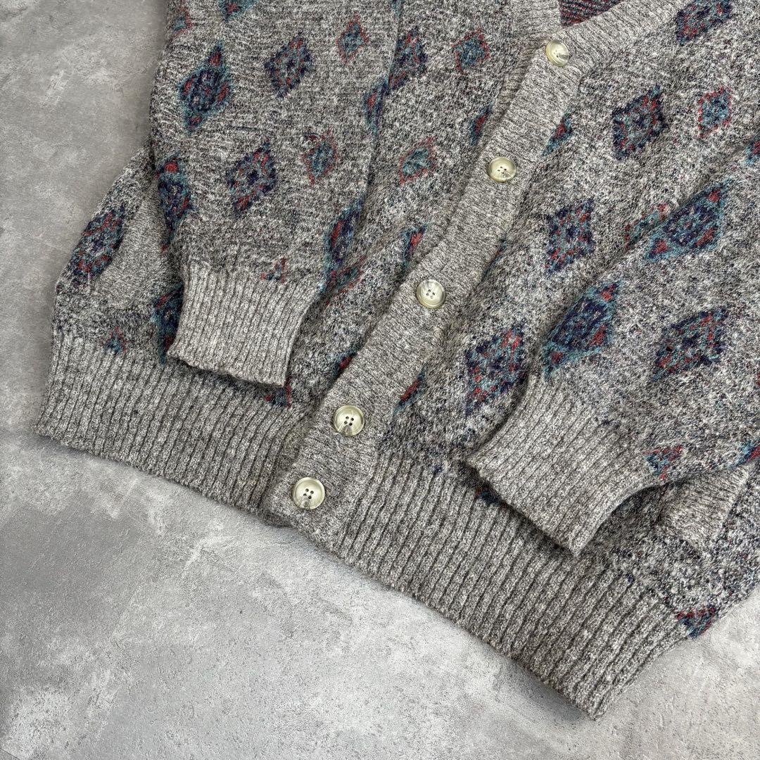 トップス vintage argyle design knit cardigan