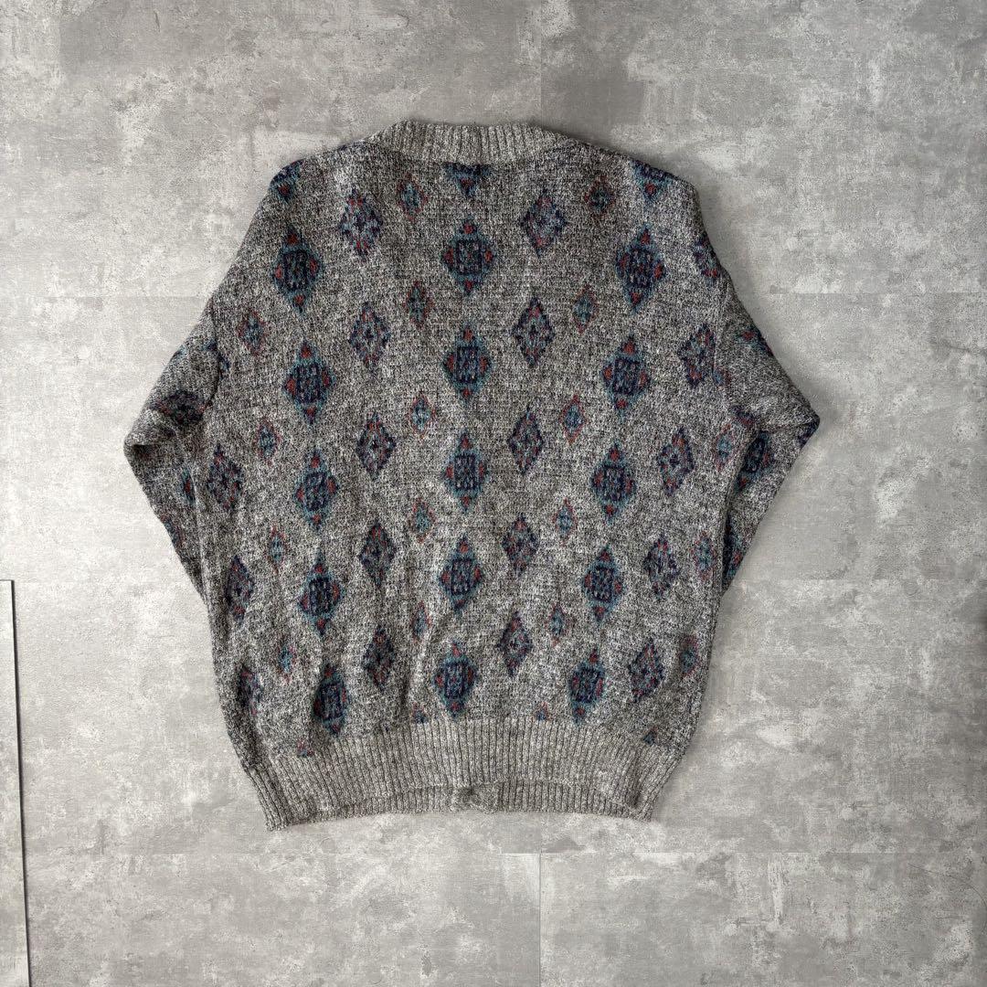 トップス vintage argyle design knit cardigan