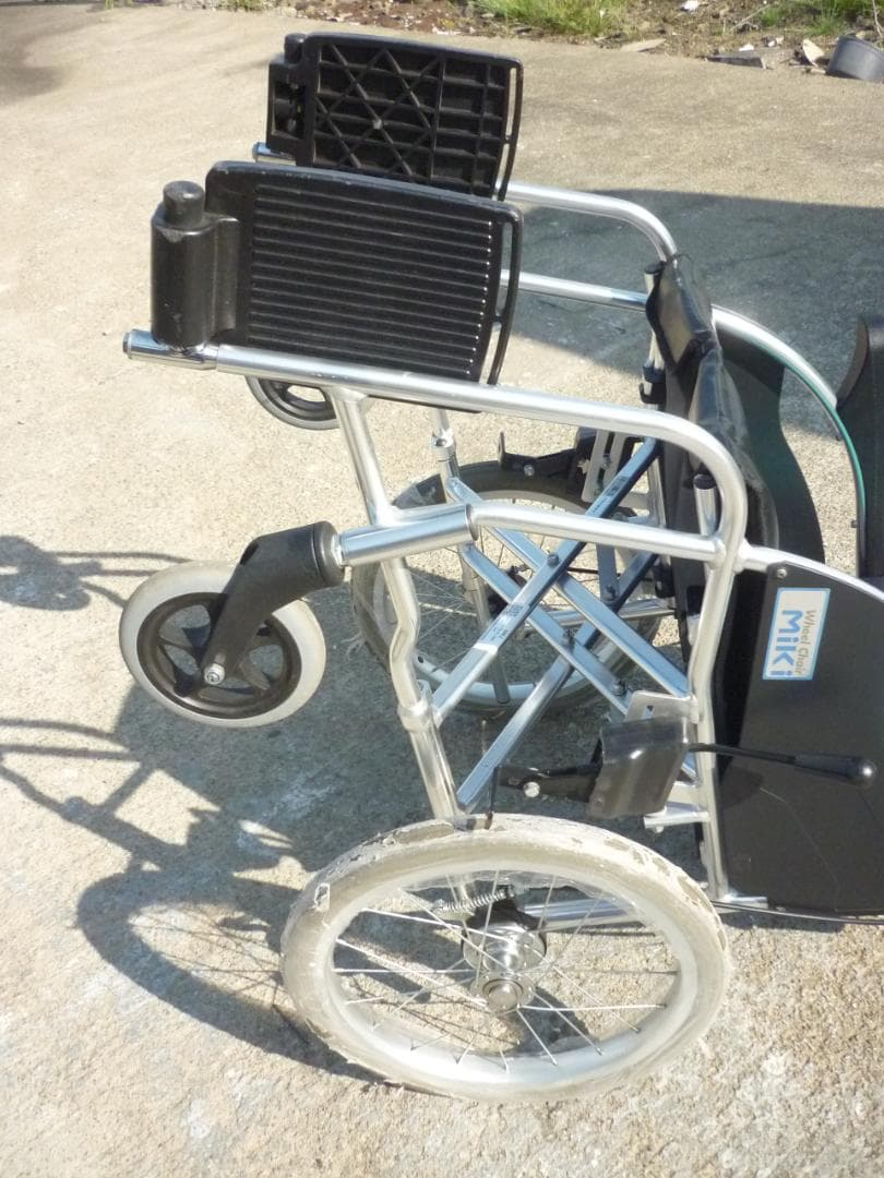 USED 介助式 折りたたみ アルミ製 車椅子 MPR-2 ブルー 株式会社ミキ