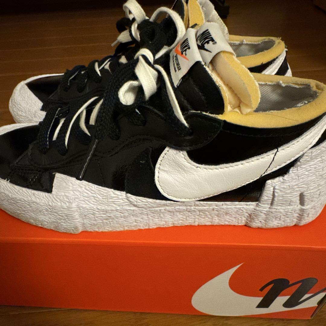 靴 NIKE SACAI BLAZER BLACK 24.5cm