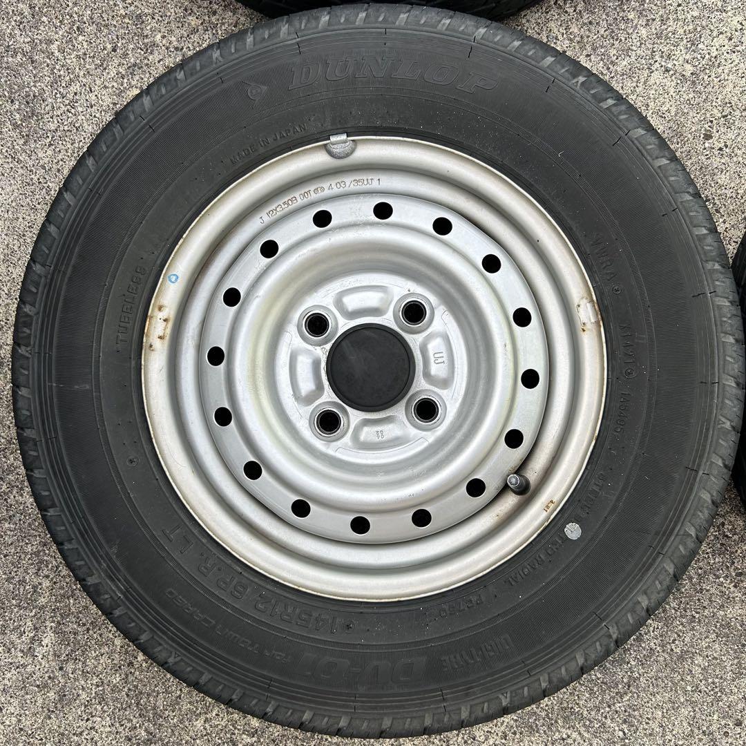 12インチ スチールホイールセット　DUNLOP 145R12 6PR LT