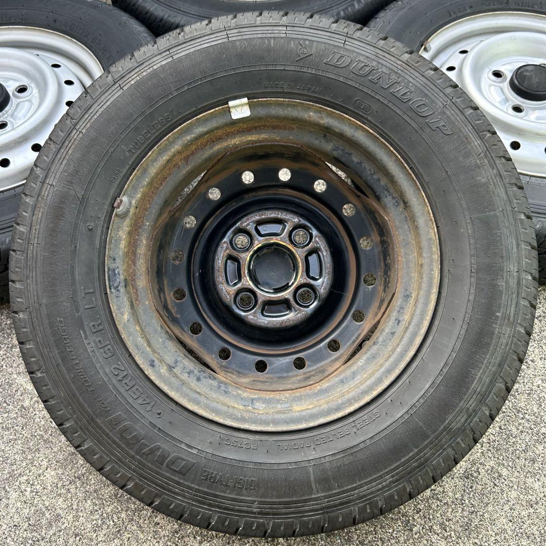 12インチ スチールホイールセット　DUNLOP 145R12 6PR LT