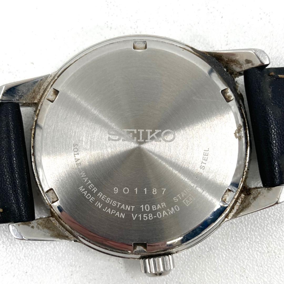 SEIKO セイコー　腕時計　ソーラー　V158-0AM0　ブラック　稼動