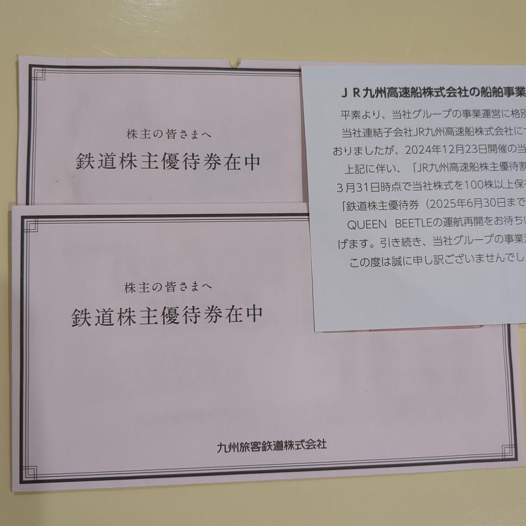 【2枚】JR九州　旅客鉄道株式会社 株主優待券