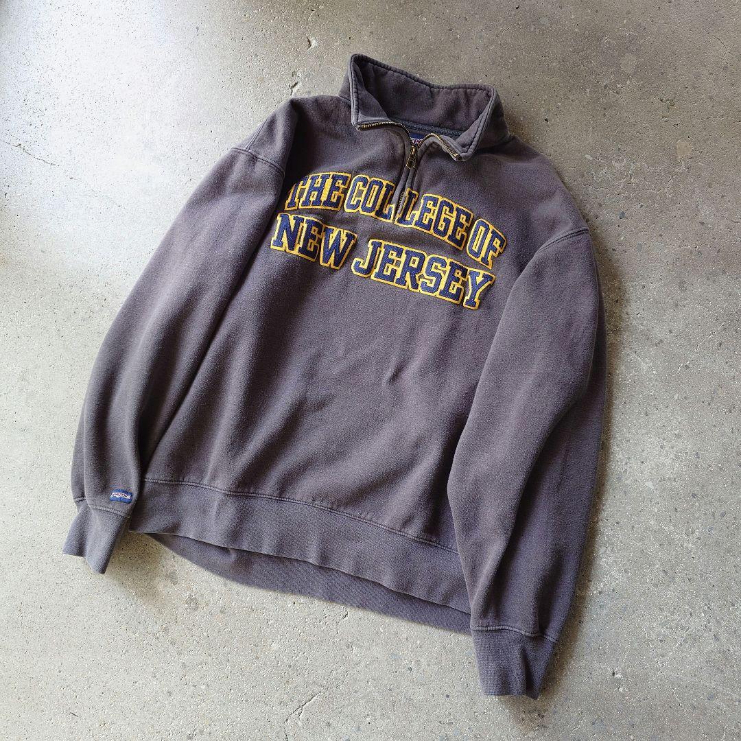 JANSPORTS ジャンスポーツ　ハーフジップ　カレッジロゴ　スウエット
