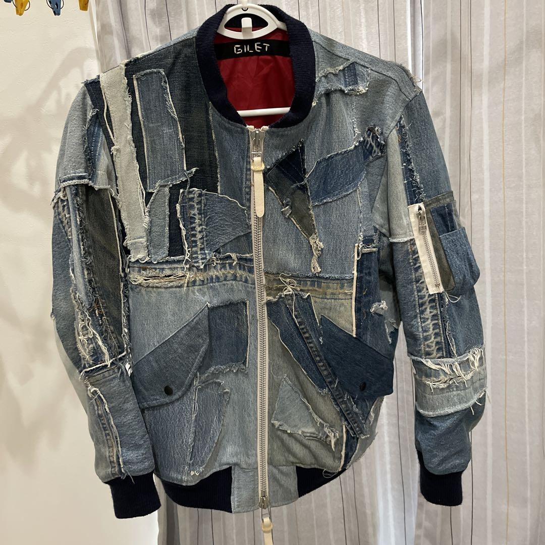GILET(ジレ) リメイク デニムMA-1