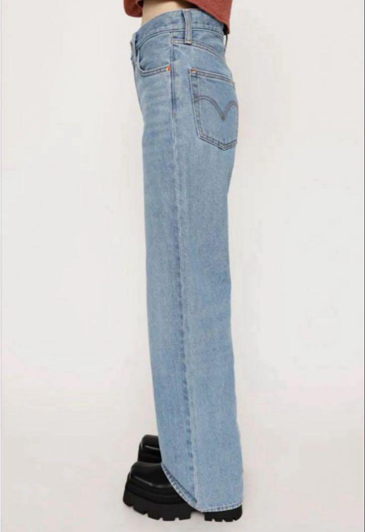 【美品】SLY × Levi's Ribcage Wide デニム LEVI'S(R)｜SLY RIBCAGE WIDE LEG 身長別履き比べ＆サイズ別
