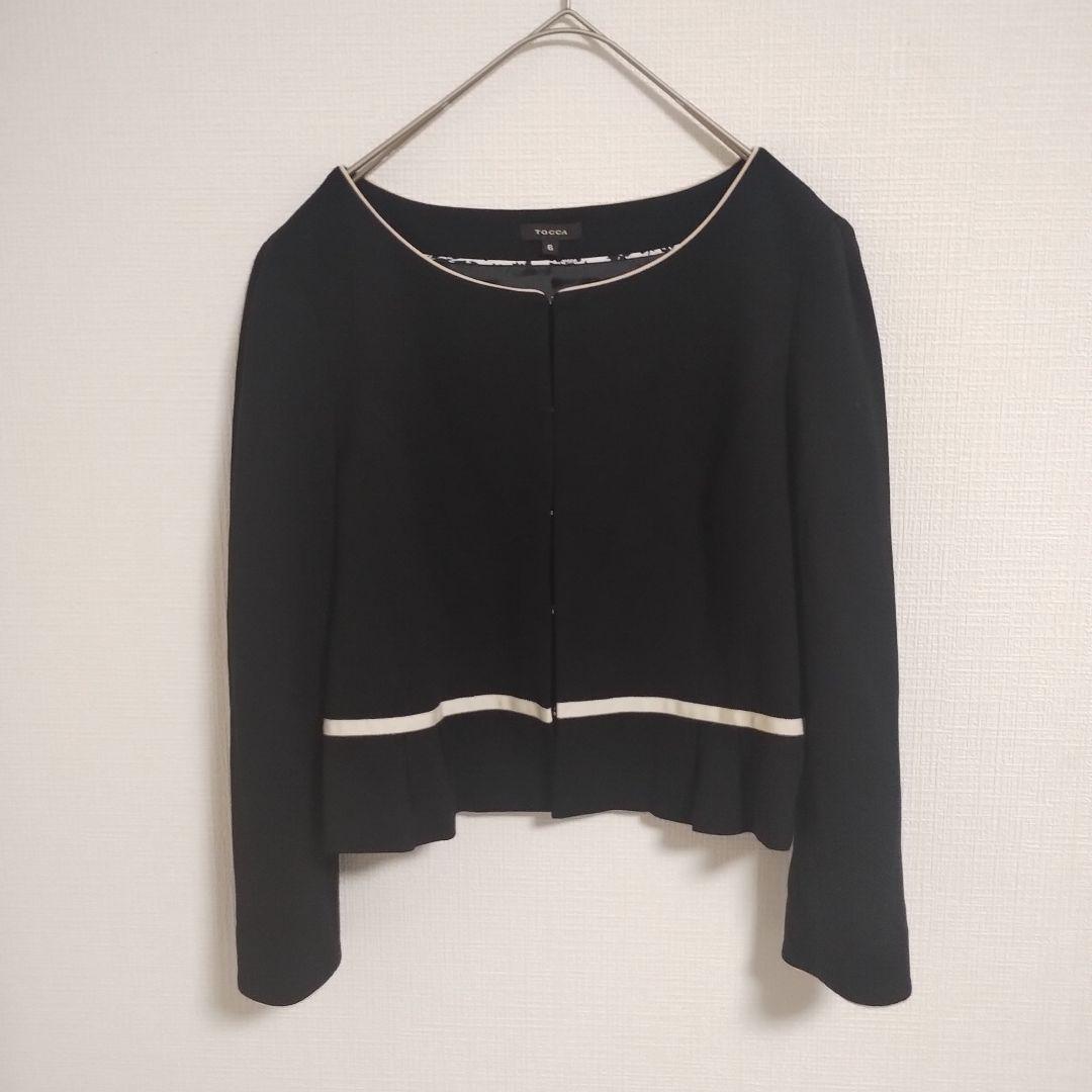 B5411■TOCCA トッカ リボン コットン ノーカラー ジャケット 0 TOCCA トッカ ノーカラーリボンジャケット - メルカリ
