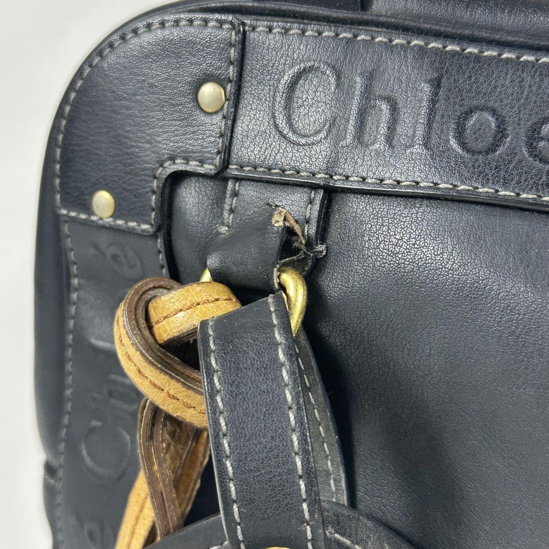 Chloe エデン レザー ボストンバッグ ブラック - メルカリ