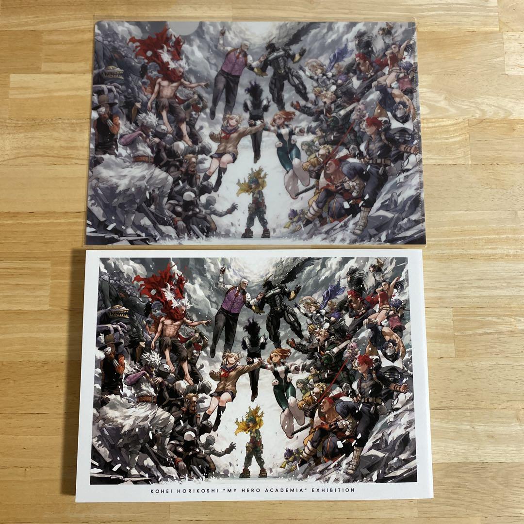 3点 ヒロアカ 原画展 公式図録 クリアファイル ポストカード キービジュアル ヒロアカ 原画展 キービジュアル クリアファイル 公式図録