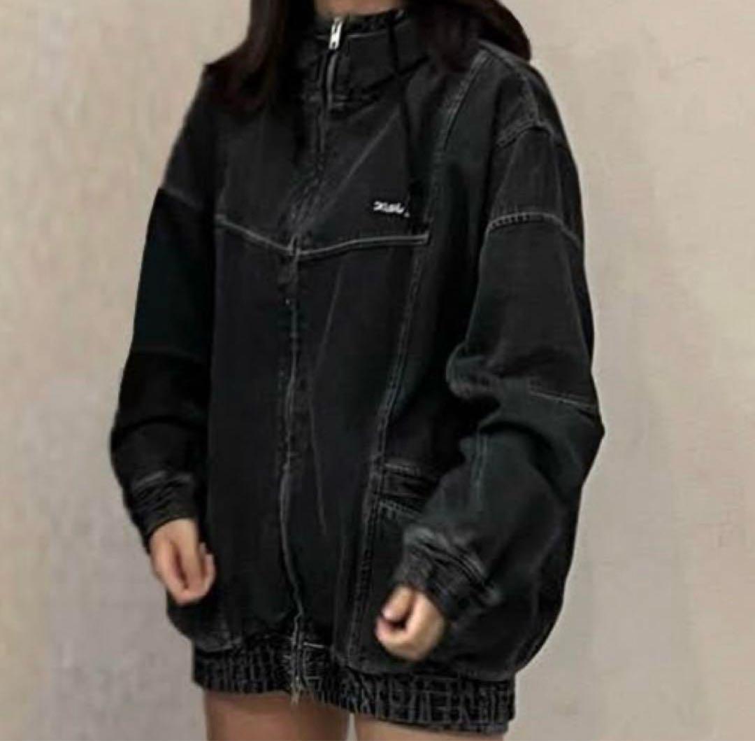エックスガール　X-girl デニムビッグブルゾン　ブラック