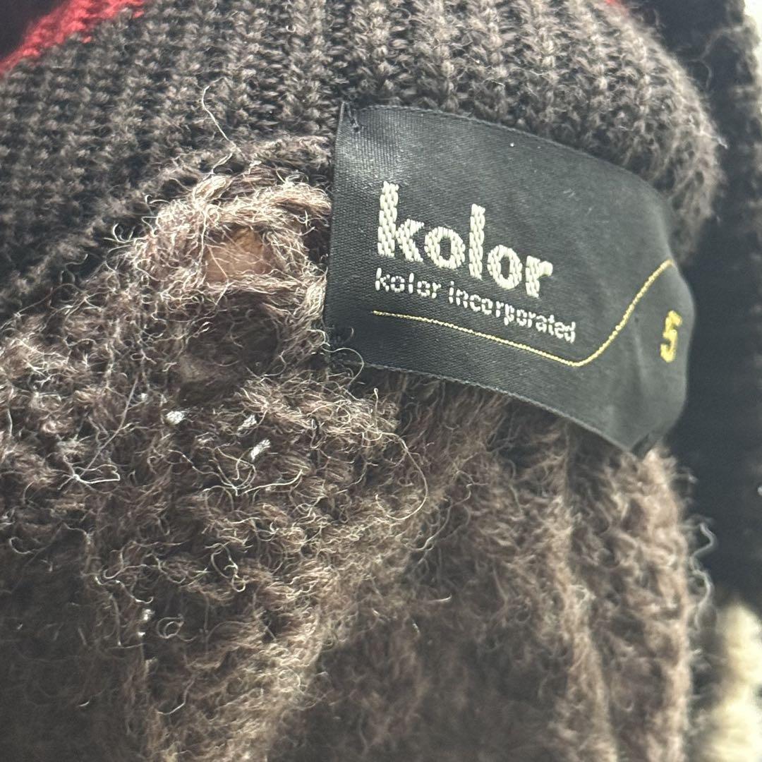 kolor 21AW サイズ5(XL) クレイジーパターン ドッキング ニット