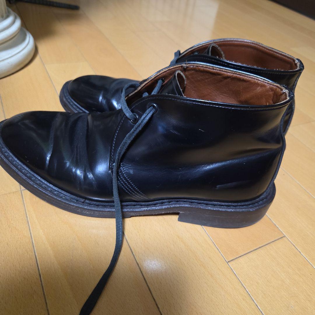 黒レザー チャッカブーツレッド・ウィングキャバリーチャッカ