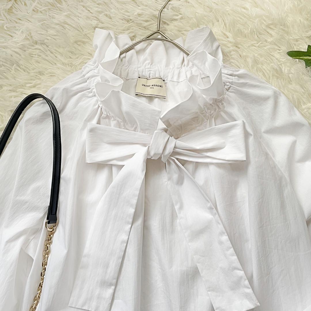 ギャザー フリル リボン ブラウス　size38　UNITED ARROWS mdprevattcaulkingandwaterproofing.com