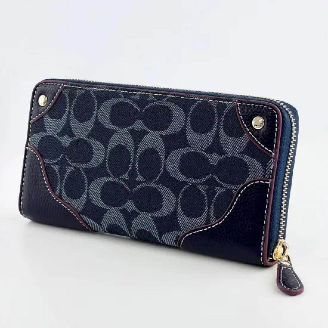 【新品未使用】COACH長財布 コーチ財布 F53769 ネイビー 女性用財布