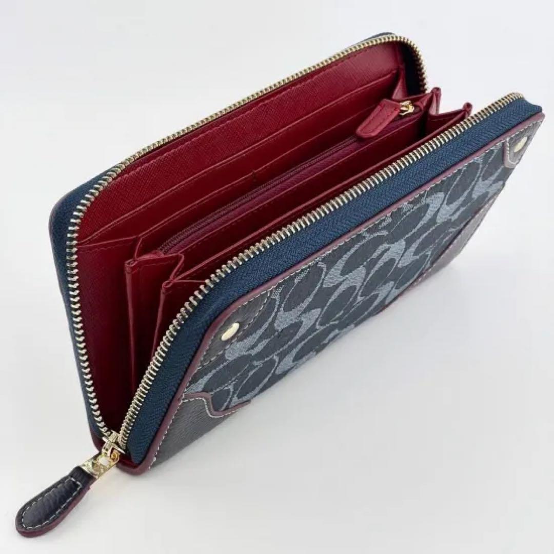 【新品未使用】COACH長財布 コーチ財布 F53769 ネイビー 女性用財布