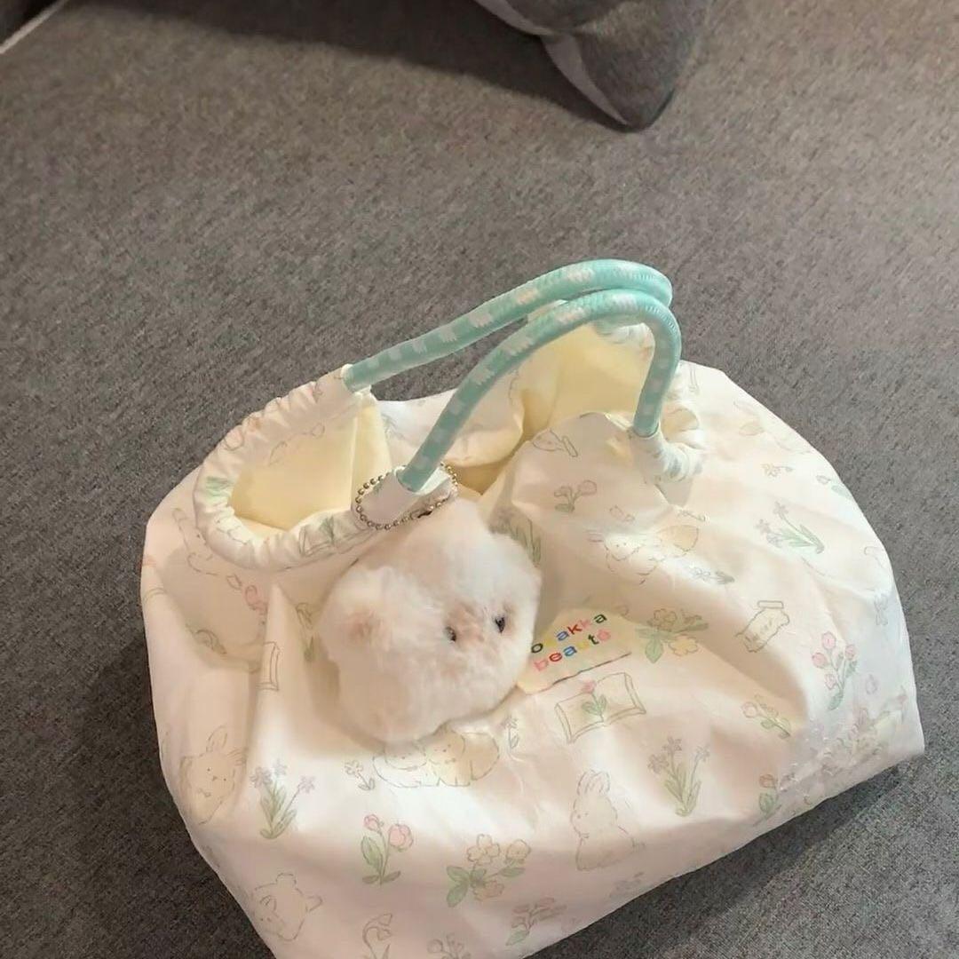 動物柄 体操服袋 クリーム色