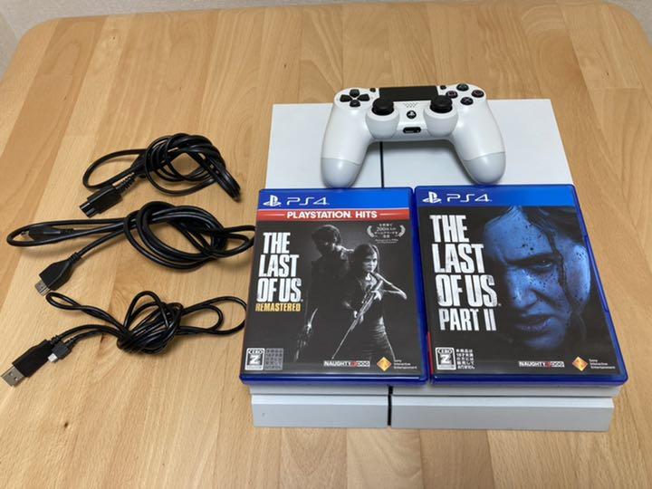 50%割引ホワイト系オンラインショップ 【早いもの勝ち】 美品ps4本体 売りファッション PS4本体とカセット5本とコントローラー2つ その他