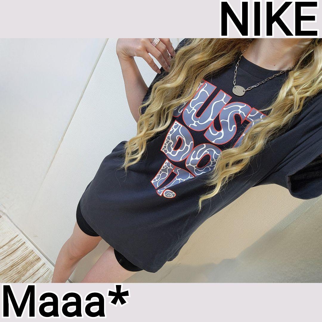 yuki様♡ NIKE　刺繍ロゴ　ALLBLACK　Tシャツ　オーバーサイズ