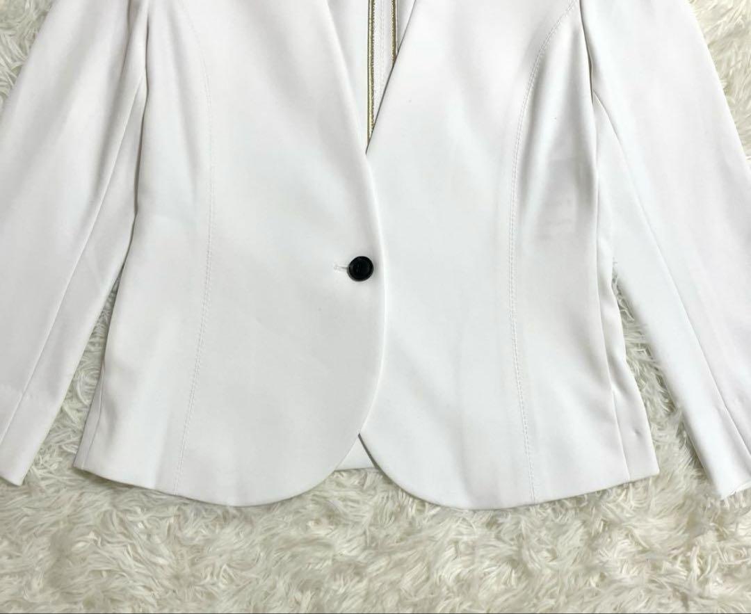 【美品】BEIGE ベイジ　ノーカラージャケット　LUIZA ホワイト　サイズ6